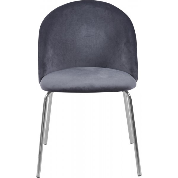 Ruokailuryhm Sumner 80 cm tammi/valkoinen, 2 Plaza-tuolia harmaalla samettilla