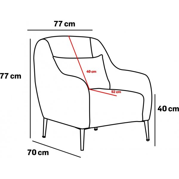 Venus-nojatuoli - Kermanvärinen Venus-nojatuoli - Kermanvärinen