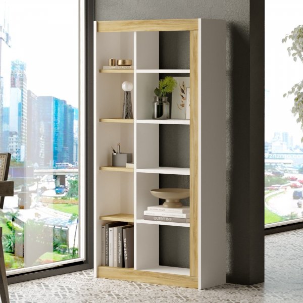 Luvio kirjahylly 23 - tammi/valkoinen Luvio kirjahylly 23 - tammi/valkoinen