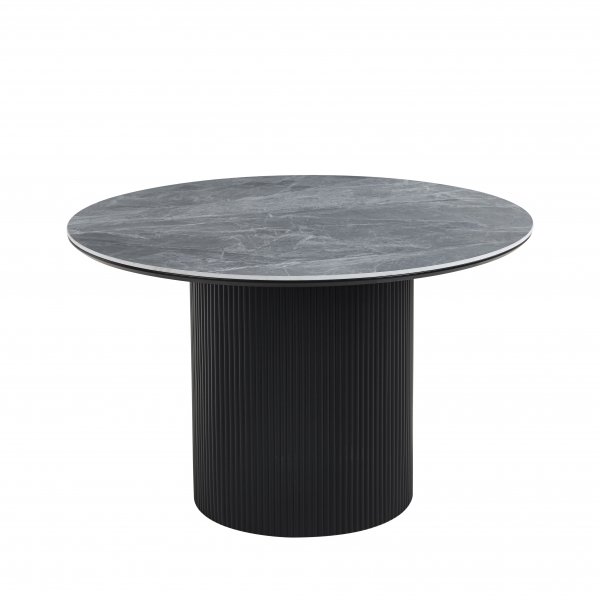 Ruokailuryhm� Salvador ruokap�yt� �120cm harmaa kivi, 4 Callum ruokatuolia beigell� kankaalla