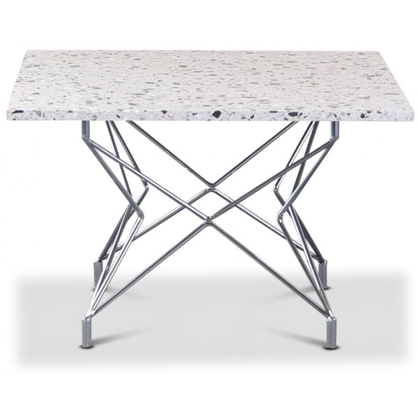 Terrazzo-sohvapyt 75x75 cm - Cosmos Terrazzo & Kromattu Star-runko