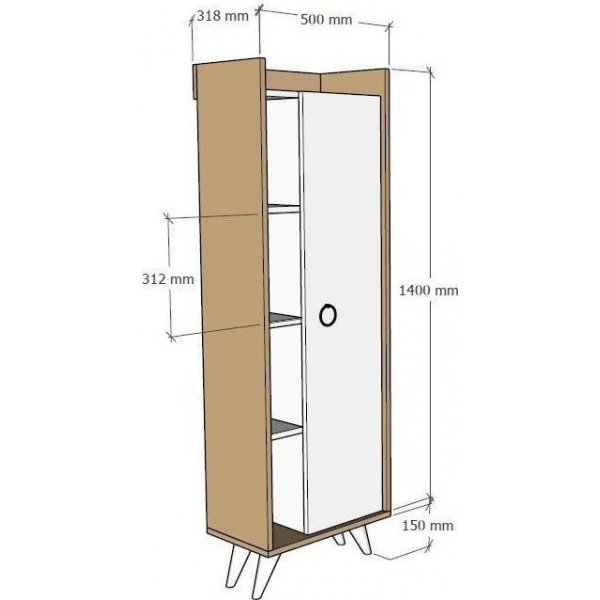Ilgim-kaappi - tammi/valkoinen Ilgim-kaappi - tammi/valkoinen