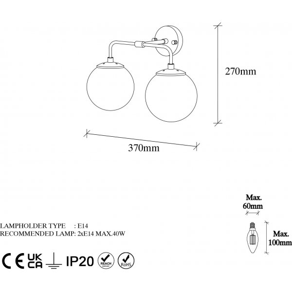 Horn seinävalaisin 12211 - Kulta Horn seinävalaisin 12211 - Kulta
