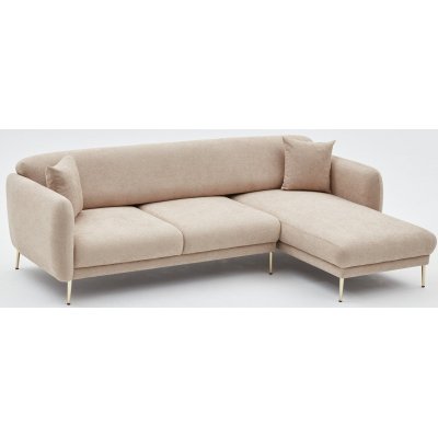 Simena divaani sohva oikea - beige/kulta