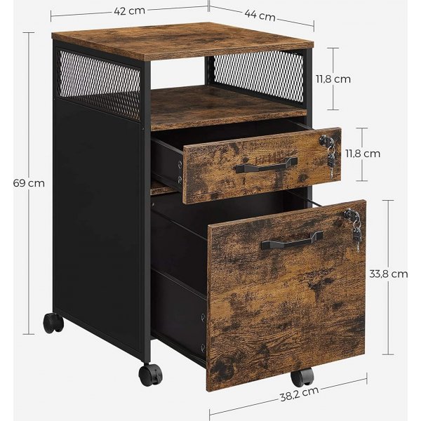 Astra-arkistokaappi 44 x 42 x 69 cm - Ruskea/musta Astra-arkistokaappi 44 x 42 x 69 cm - Ruskea/musta