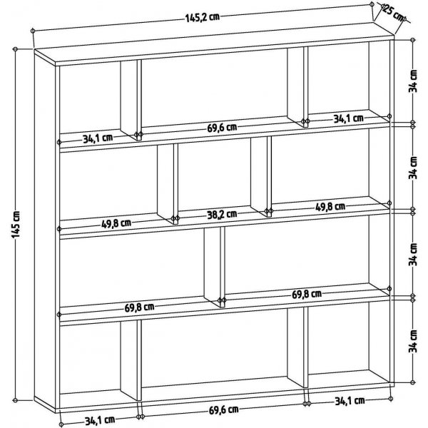 Hodbi kirjahylly - tammi/valkoinen Hodbi kirjahylly - tammi/valkoinen
