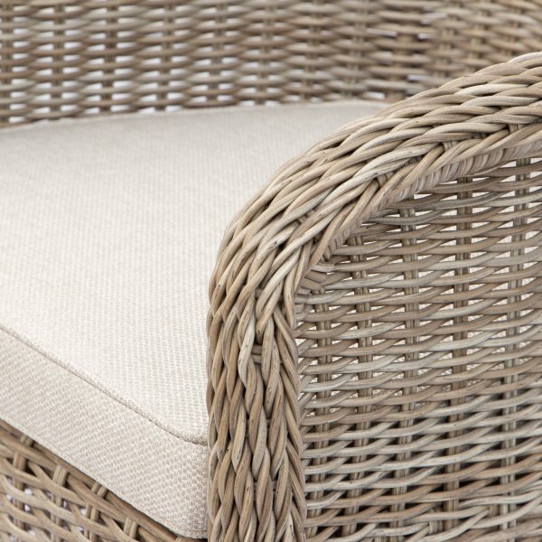 Ruokailuryhm 6 tuolin ja ruokapydn kanssa 180 x 100 cm rottinki - Menton/Mercury