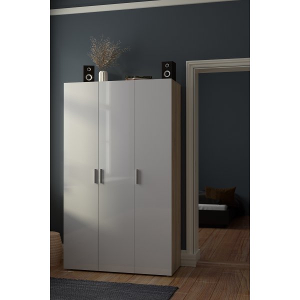 Pepe vaatekaappi 3 ovella - tammi/valkoinen Pepe vaatekaappi 3 ovella - tammi/valkoinen