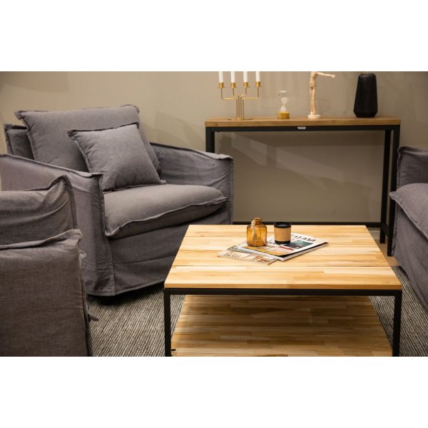 Sohvapöytä Edda - Musta / Luonnonpuu Sohvapöytä Edda - Musta / Luonnonpuu