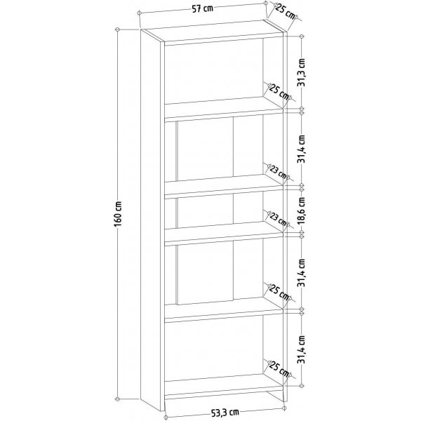 Dio kirjahylly - Valkoinen/tammi Dio kirjahylly - Valkoinen/tammi