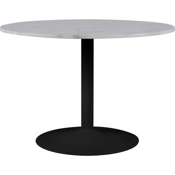 Tarifa ruokapöytä Ø110 cm - Valkoinen marmori/musta Tarifa ruokapöytä Ø110 cm - Valkoinen marmori/musta