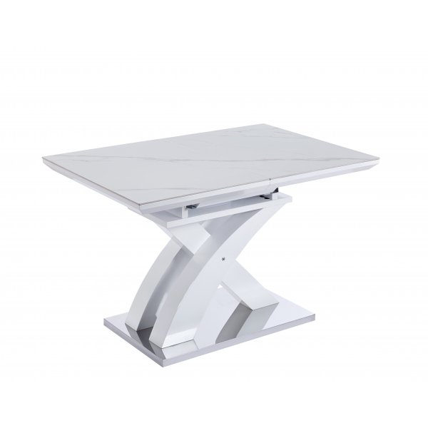 Ingrid-ruokapöytä, jatkettava 120-160 cm - Valkoinen marmori Ingrid-ruokapöytä, jatkettava 120-160 cm - Valkoinen marmori