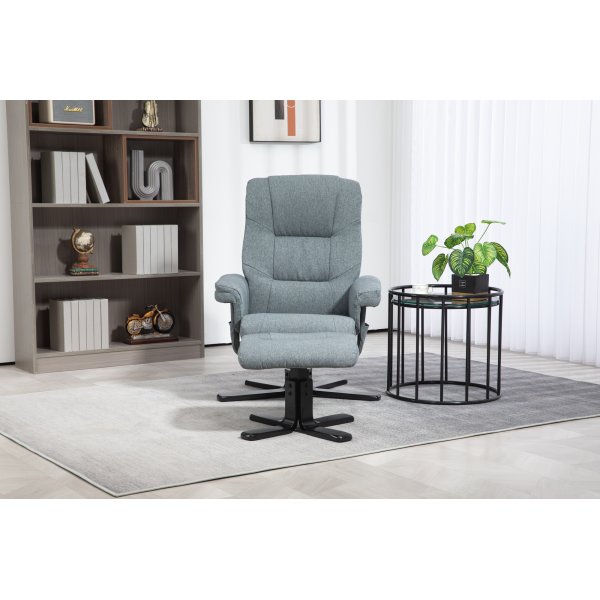 Harmaa lepotuoli jalkarahilla - Oslo Harmaa lepotuoli jalkarahilla - Oslo