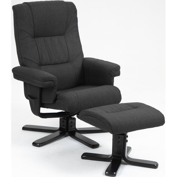 Recliner-nojatuoli Oslo rahilla - Cortina musta