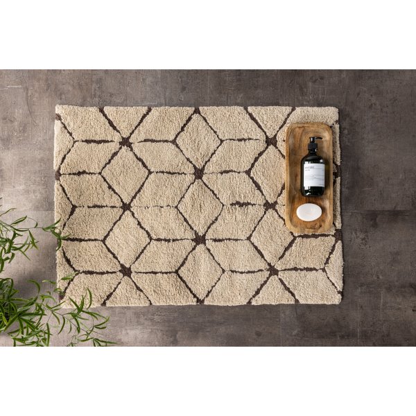 Petrus kylpyhuonematto 60x90 cm - Beige/tummanruskea Petrus kylpyhuonematto 60x90 cm - Beige/tummanruskea