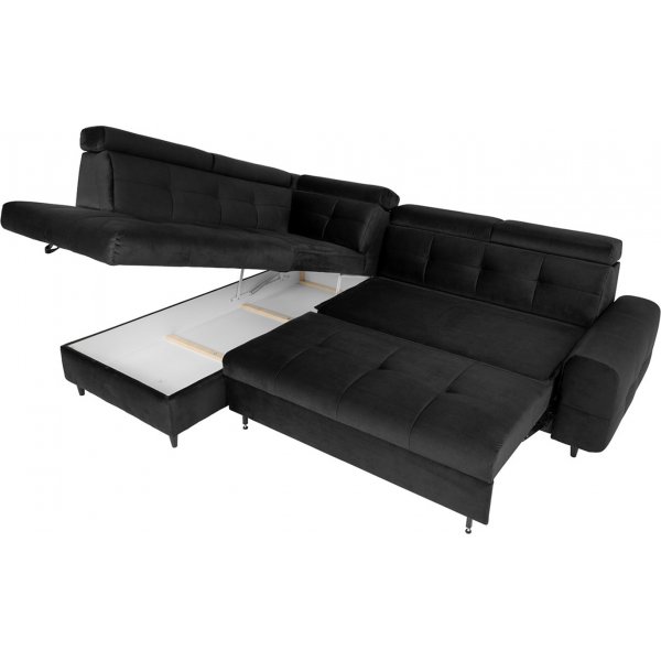 Matras kulmasohva, avoin p�� vasen - musta