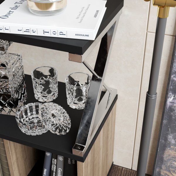 Termas mediapenkki - Musta/kromi Termas mediapenkki - Musta/kromi