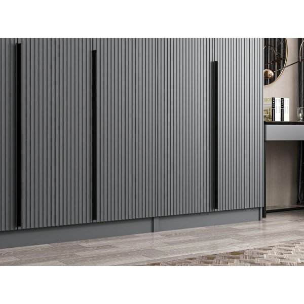 Cikani vaatekaappi 315x52x210 cm, variantti A - antrasiitti