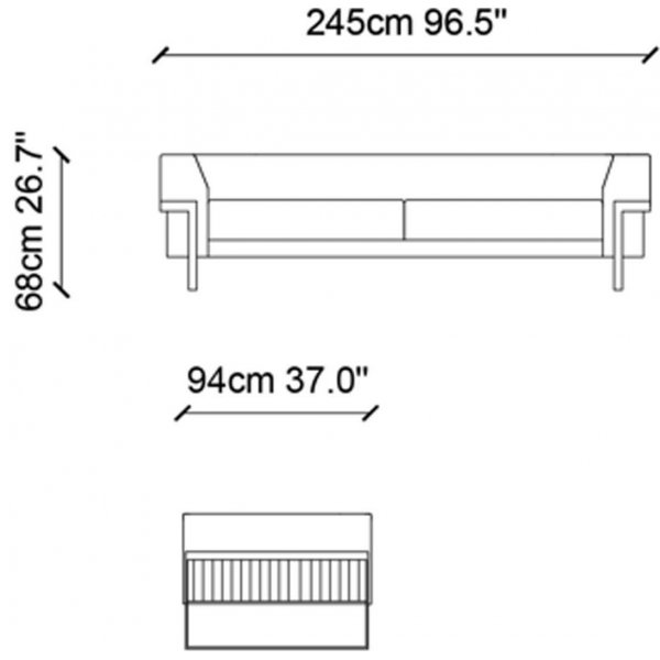 Magenta 3-istuttava sohva - Tummanruskea