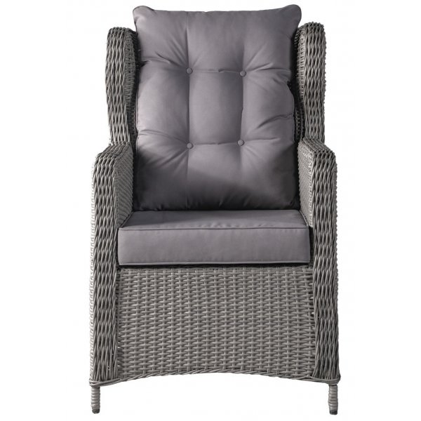 Kalifornian ulkokalusteet, jossa on lepotuoli, nojatuolit ja pöytä - Harmaa synteettinen rottinki Kalifornian ulkokalusteet, jossa on lepotuoli, nojatuolit ja pöytä - Harmaa synteettinen rottinki