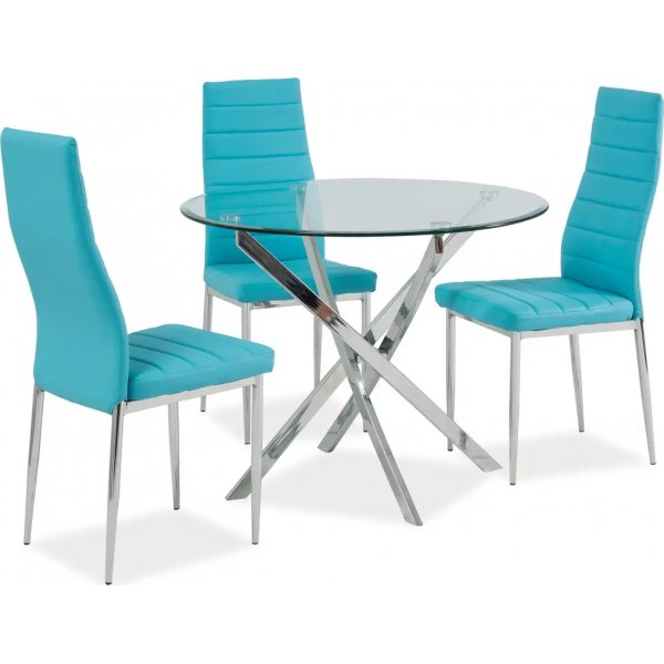 Charlotte- ruokapyt - pyre - 90cm halkaisija - Kromi / Lasi