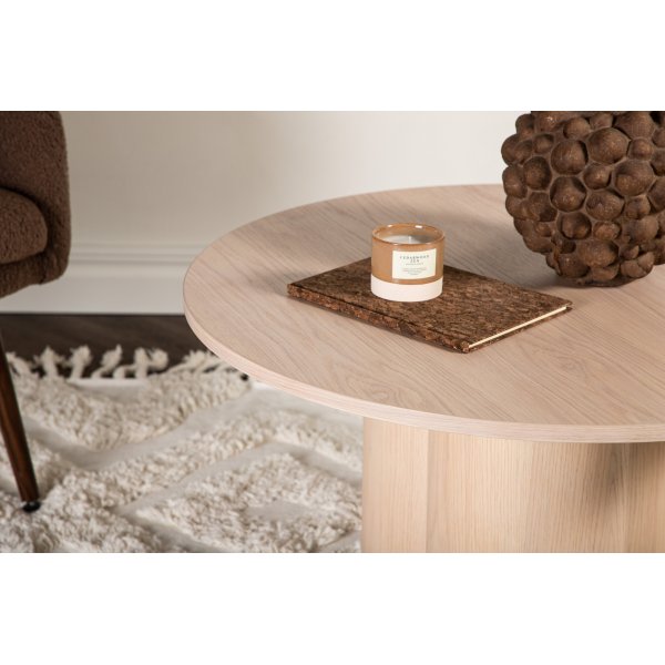 Olivia sohvapöytä Ø80 cm - Whitewash Olivia sohvapöytä Ø80 cm - Whitewash