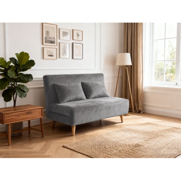 Vuodesohva Helsingborg - Vaaleanharmaa sametti | 193 cm