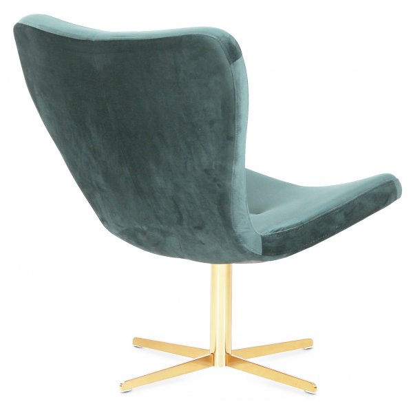 Tulpan design-nojatuoli vihre�� samettia, messinkijalka