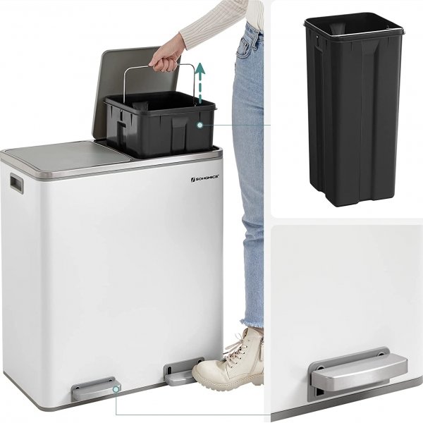 Daloa roskakori 60 l - Valkoinen