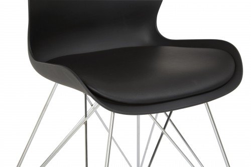 Shello-ruokatuoli - Musta / Kromi Shello-ruokatuoli - Musta / Kromi