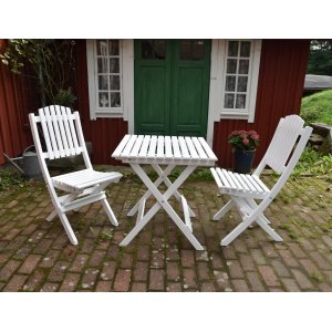 Wilma ulkoryhmpyt 65 x 65 cm sis. 2kpl Visby tuoleja - Valkoinen