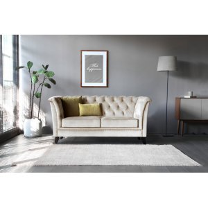 Kahden istuttava sohva Milton Chesterfield - Beige sametti Kahden istuttava sohva Milton Chesterfield - Beige sametti