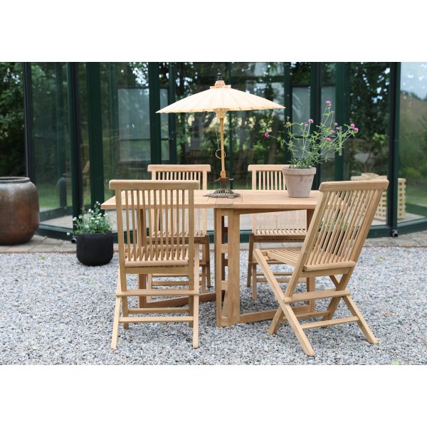 Saltö ulkoruokailuryhmä taitettava pöytä 4 ruokapöydän tuolilla - teak Saltö ulkoruokailuryhmä taitettava pöytä 4 ruokapöydän tuolilla - teak