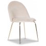 Plaza-ruokailuryhm, marmoripyt ja 4 kpl Plaza-samettituolia - Beige/Harmaa/Messinki
