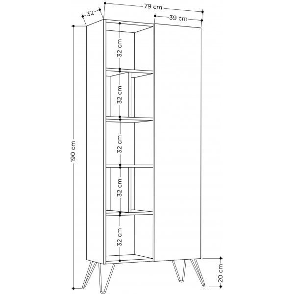 Jedda kirjahylly - valkoinen