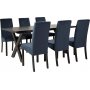 Raven musta ruokapyt ristikkin jaloin 180x90 cm