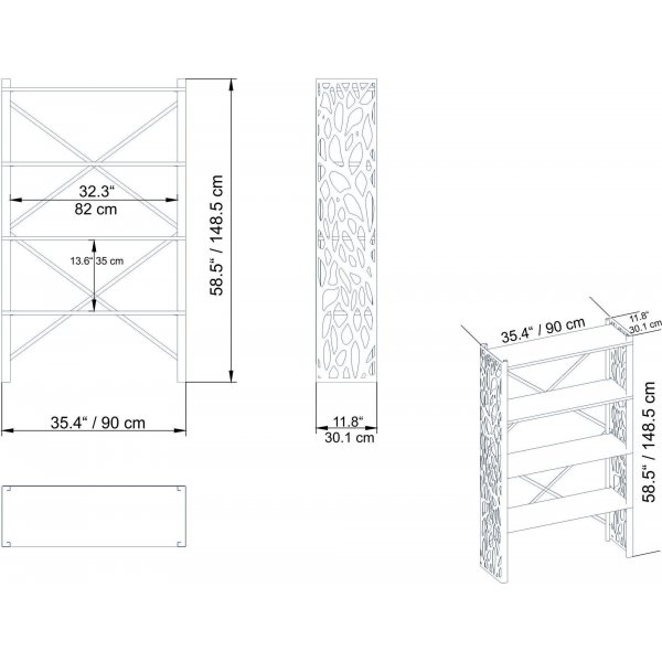 Tonga kirjahylly - kulta/valkoinen Tonga kirjahylly - kulta/valkoinen
