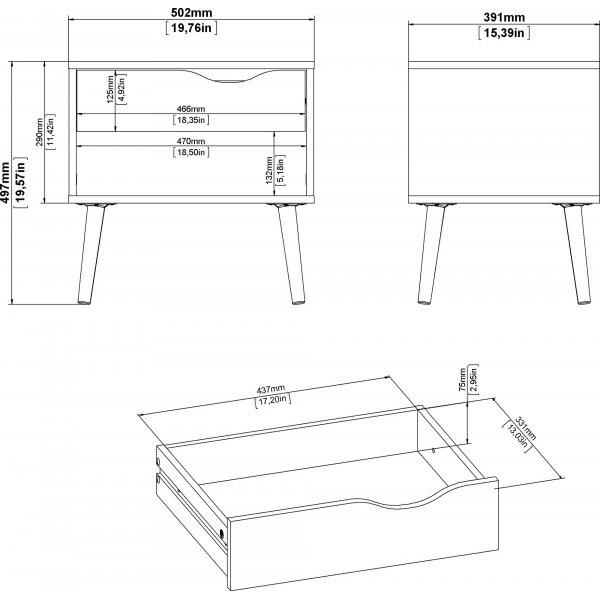 Oslon ypyt - Valkoinen/tammi