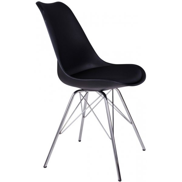 Oslon ruokapydn tuoli - musta/kromi