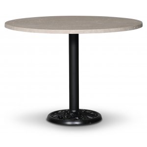 Flair pyöreä ruokapöytä Ø105 cm - Black Mystery E84 jalka / travertiinikivi Flair pyöreä ruokapöytä Ø105 cm - Black Mystery E84 jalka / travertiinikivi