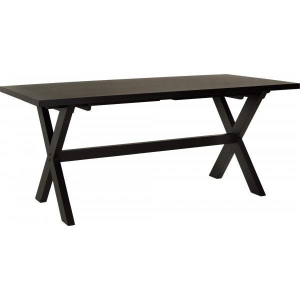 Raven musta ruokapyt ristikkin jaloin 180x90 cm