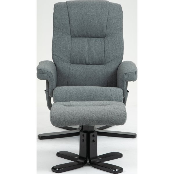 Harmaa lepotuoli jalkarahilla - Oslo Harmaa lepotuoli jalkarahilla - Oslo