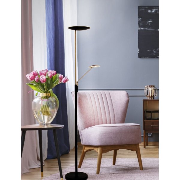 Cadiz-lattiavalaisin - Musta/matta messinki Cadiz-lattiavalaisin - Musta/matta messinki