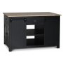 Heritage Kitchen Island marmorilla - Musta runko / vaaleanruskea Emprador-marmori