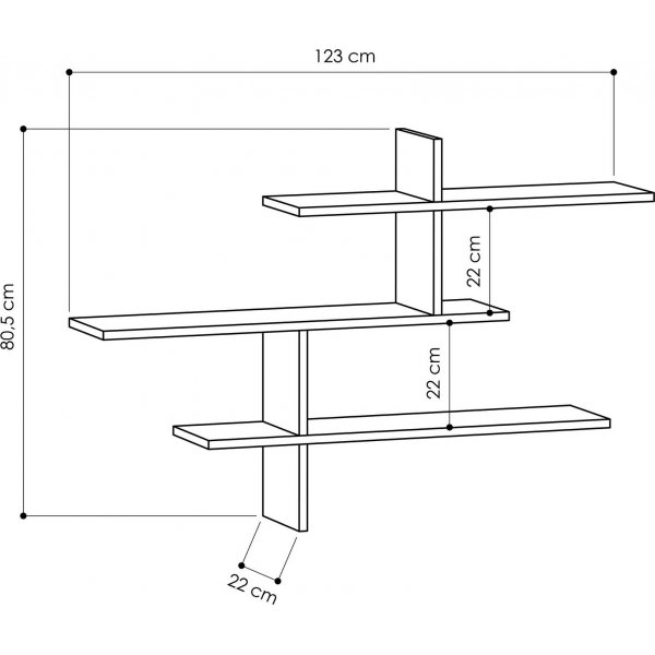 Leono seinähylly - antrasiitti Leono seinähylly - antrasiitti