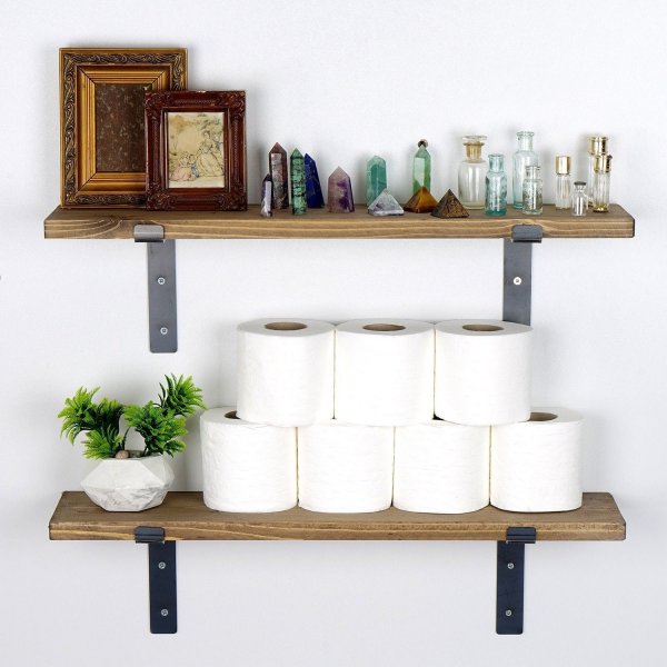 Lamba seinähylly 4 - Musta/pähkinä Lamba seinähylly 4 - Musta/pähkinä