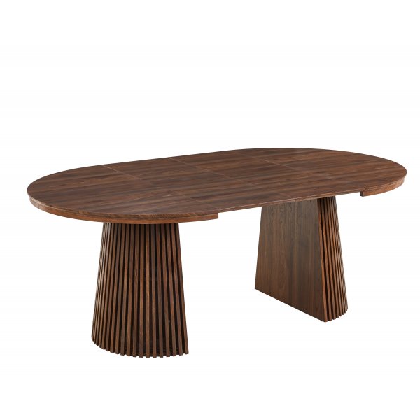 Crossby pyöreä ruokapöytä jatkettava Ø120-200 cm - Pähkinä Crossby pyöreä ruokapöytä jatkettava Ø120-200 cm - Pähkinä