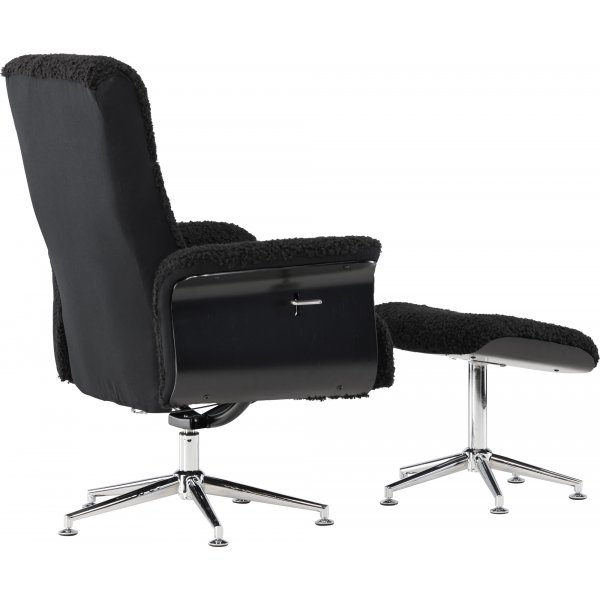 Hagön lepotuoli jalustalla - musta / kromi + Huonekalujen puhdistus Hagön lepotuoli jalustalla - musta / kromi + Huonekalujen puhdistus