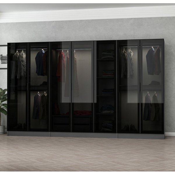 Cavolo-vaatekaappi 315 cm, variantti A - antrasiitti