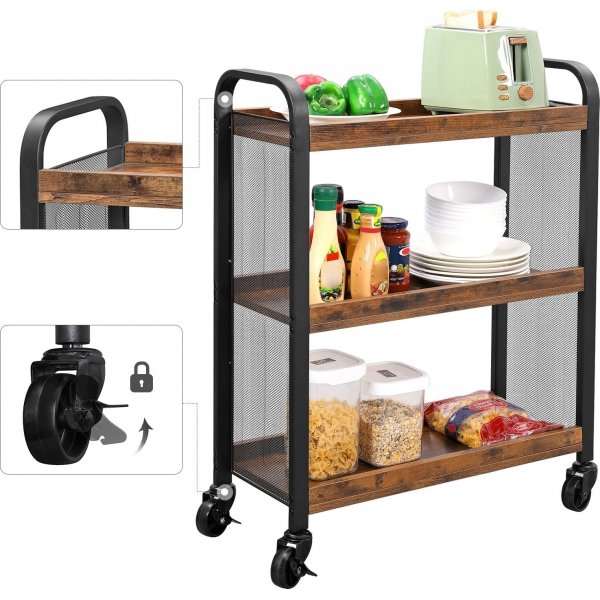 Teodora tarjoiluvaunu - Ruskea/musta Teodora tarjoiluvaunu - Ruskea/musta